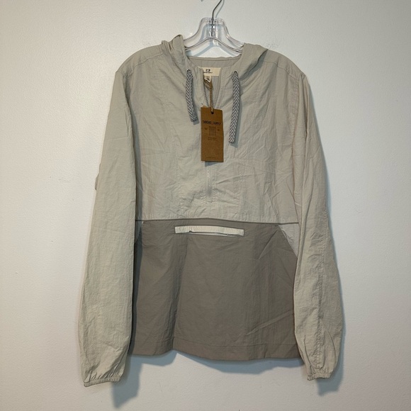 Thread & Supply Windbreaker Hooded Anorak Jacket Size L Pockets Running Athletic - Picture 1 of 5